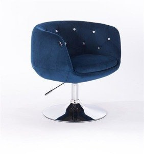 HR333N Scaun Bleumarin Catifea cu Bază Cromata