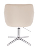 HR190CROSS Scaun Crem din Catifea cu Bază Cromata