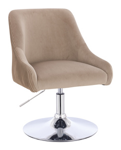HR920N Scaun Latte din Catifea cu Bază Cromata