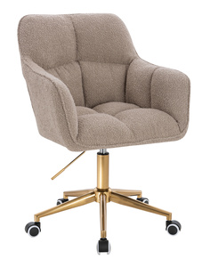 HR550K Scaun Latte Boucle cu Bază Aurie