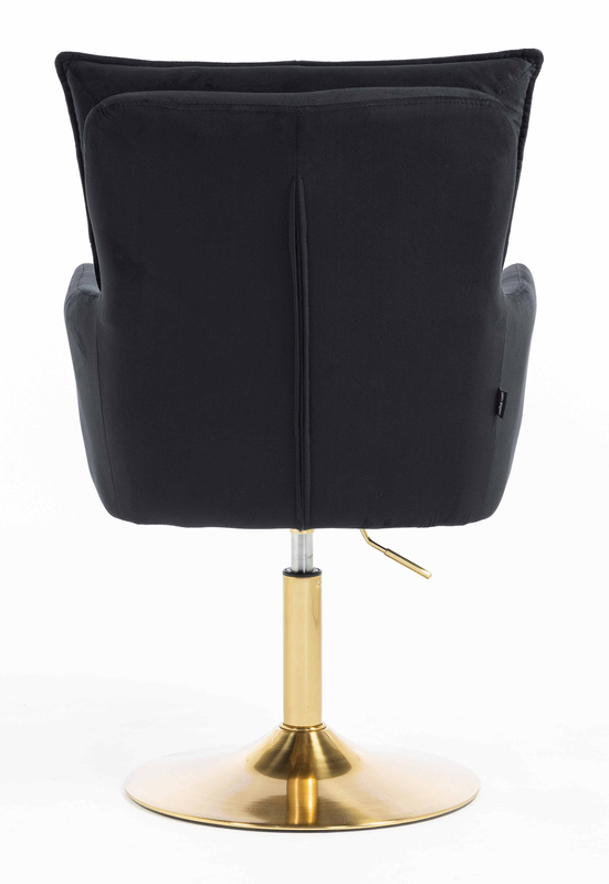 HR250N Scaun Catifea Neagră Bază Aurie
