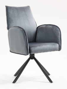 HR280 BAZĂ STEA Scaun Grafit din Catifea cu Bază Neagră