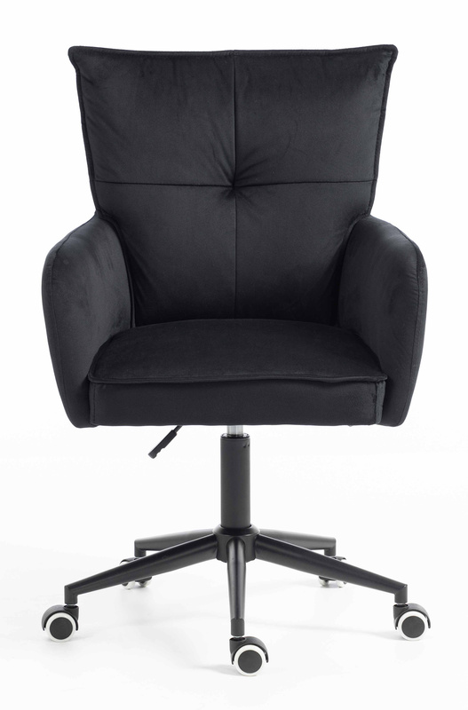 HR250K Scaun Catifea Neagră Bază Neagră