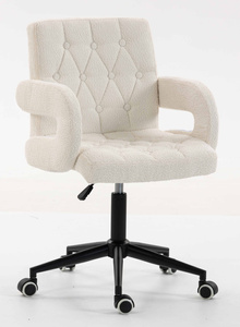 HR8404K Scaun Crem Boucle cu Bază Neagră