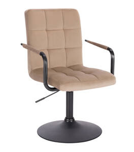 HR1015NP scaun Catifea Latte cu Bază Neagră