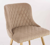 HR940 Scaun cu picioare aurii Latte din Catifea