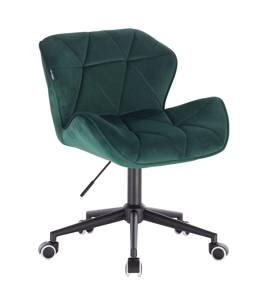 HR111K Scaun Verde Catifea cu Bază Neagră