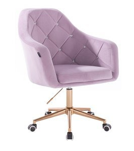 HR830K Scaun Catifea Mov cu Bază Aurie