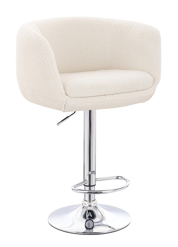 HR333W Scaun Boucle Crem cu Bază Cromata