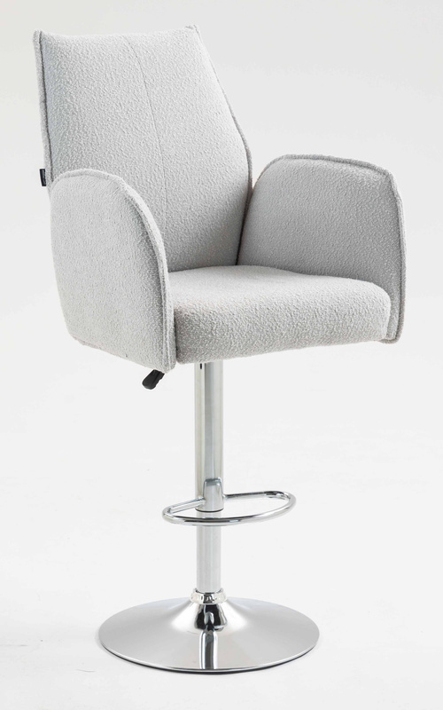 HR280W Scaun Gri Boucle cu Bază Cromata