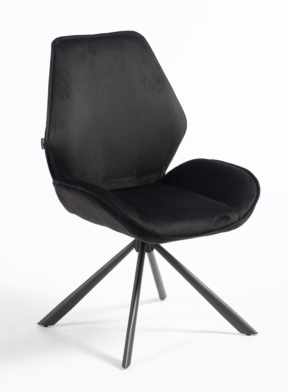 HR350 BAZĂ STEA Scaun Neagră din Catifea Bază Neagră