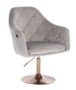 HR831N Scaun Catifea Gray cu Bază Aurie