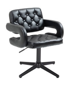 HR8403K Scaun Neagră Piele Ecologica Bază Neagră