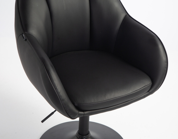 HR2055N Scaun Neagră din Piele Ecologica cu Bază Neagră