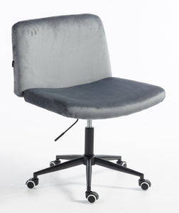 HR150K Scaun Grafit din Catifea cu Bază Neagră