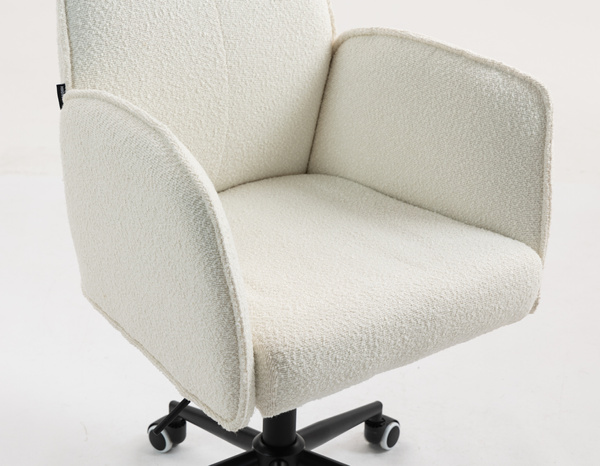 HR280K Scaun Crem Boucle cu Bază Neagră
