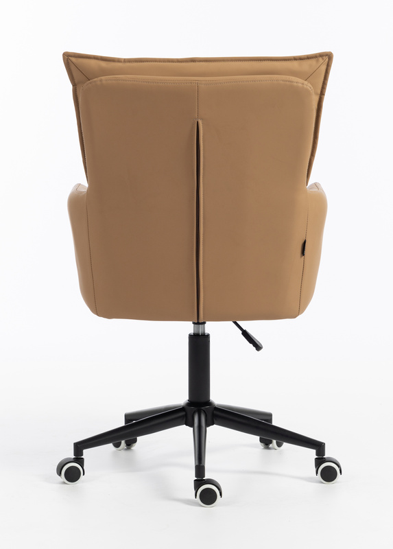 HR250K Scaun Piele Ecologică Premium Soft Culoare Caramel Bază Neagră