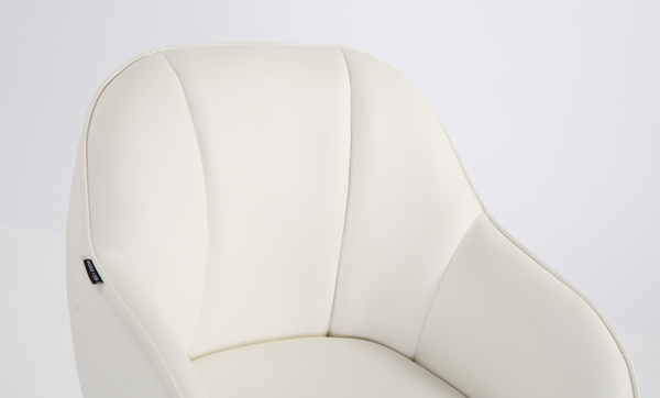 HR2055 BAZĂ STEA Scaun Alb din Piele Ecologica cu Bază Neagră