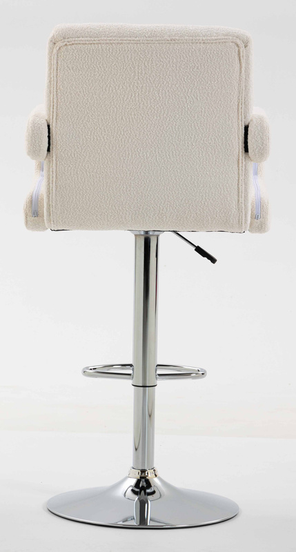 HR8404W Scaun Crem Boucle cu Bază Cromata