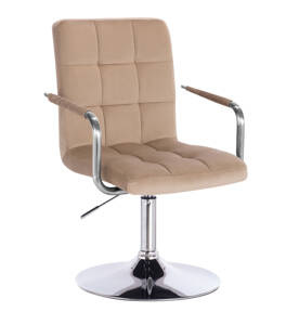 HR1015NP scaun Catifea Latte cu Bază Cromata