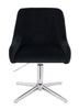 HR920CROSS Scaun Neagră din Catifea cu Bază Cromata