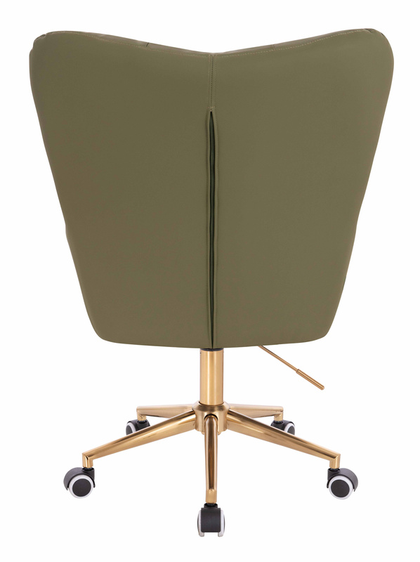 HR650K Scaun Khaki Piele Ecologica Premium Soft cu Bază Aurie