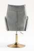 HR280N Scaun Gray din Catifea cu Bază Aurie