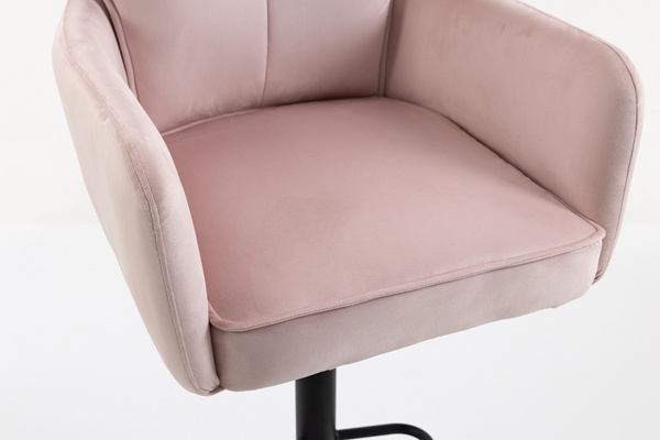 HR250W Scaun Catifea Roz Pudra Bază Neagră