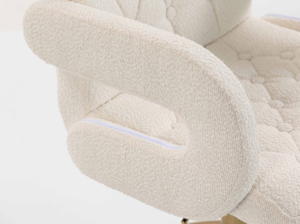 HR8404N Scaun Crem Boucle cu Bază Aurie