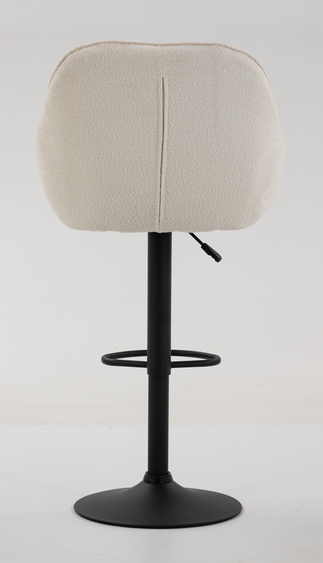 HR2055W Scaun Crem din Boucle cu Bază Neagră