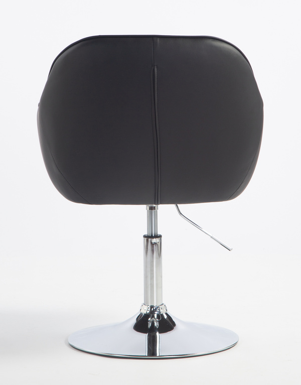 HR2055N Scaun Neagră din Piele Ecologica cu Bază Cromata