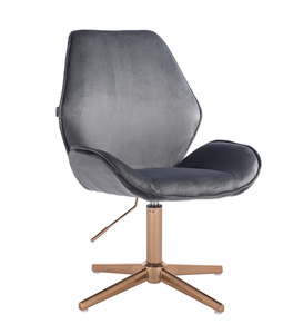 HR350CROSS Scaun Grafit din Catifea Bază Aurie