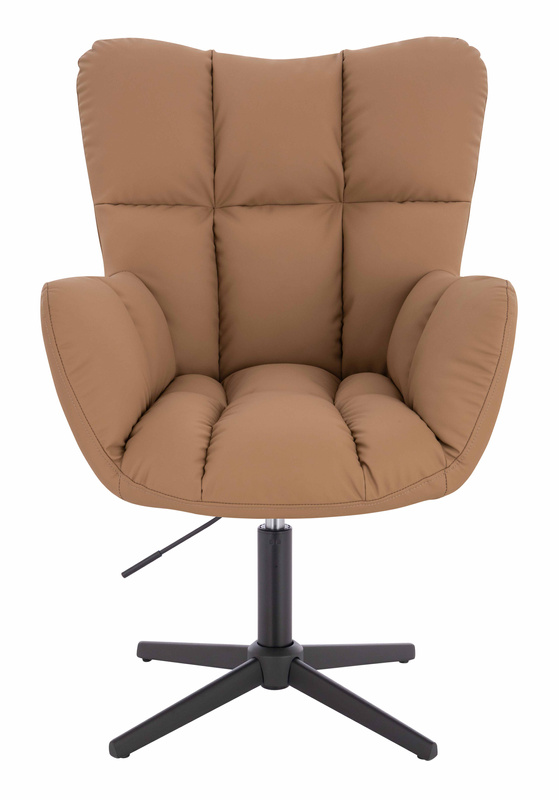 HR650CROSS Scaun Caramel Piele Ecologica Premium Soft cu Bază Neagră