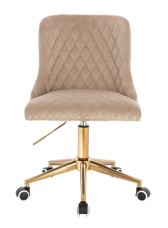 HR940K Scaun Latte din Catifea cu Bază Aurie