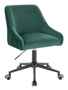 HR920K Scaun Verde din Catifea cu Bază Neagră