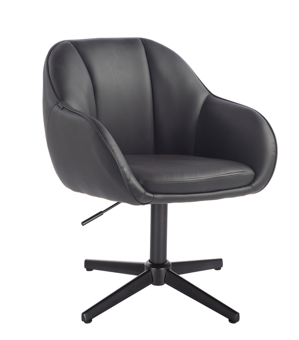 HR2055CROSS Scaun Neagră din Piele Ecologica cu Bază Neagră