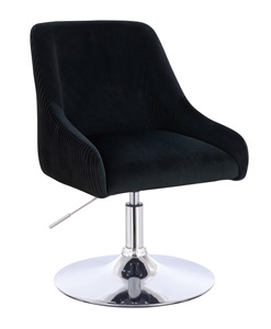 HR920N Scaun Neagră din Catifea cu Bază Cromata