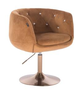 HR333CN Scaun Catifea Galben Miere cu Bază Aurie