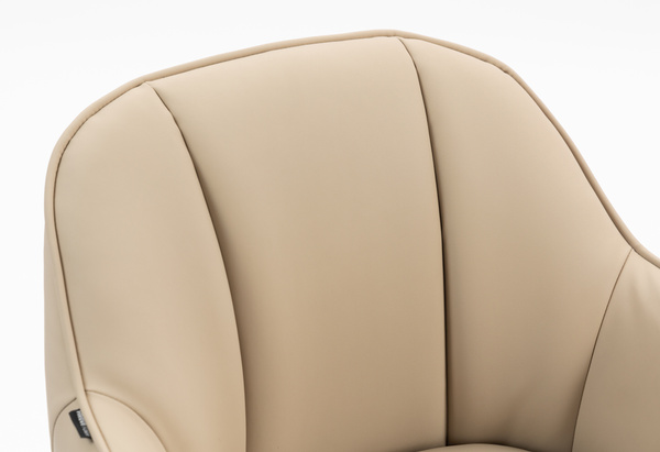 HR2055KW Scaun Crem din Piele Ecologica cu Bază Aurie