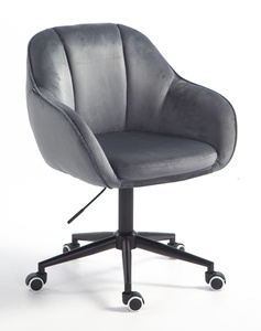 HR2055K Scaun Grafit din Catifea cu Bază Neagră