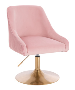 HR920N Scaun Roz Pudra din Catifea cu Bază Aurie
