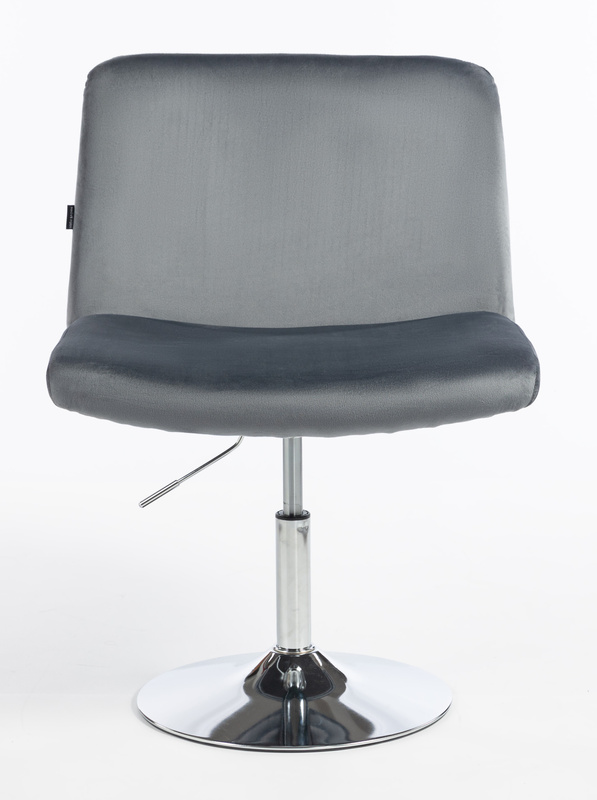 HR150N Scaun Grafit din Catifea cu Bază Cromata