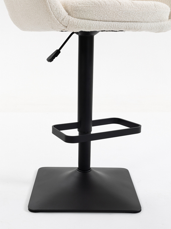 HR2055KW Scaun Crem din Boucle cu Bază Neagră