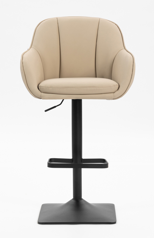 HR2055KW Scaun Crem din Piele Ecologica cu Bază Neagră