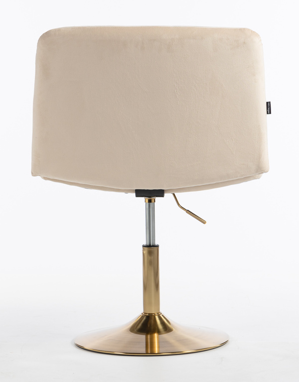 HR150N Scaun Crem din Catifea cu Bază Aurie