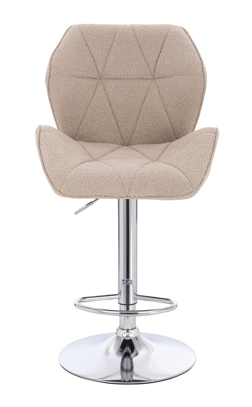 HR212W Scaun Latte Boucle cu Bază Cromata