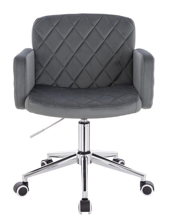 HR802K Scaun Grafit din Catifea cu Bază Cromata