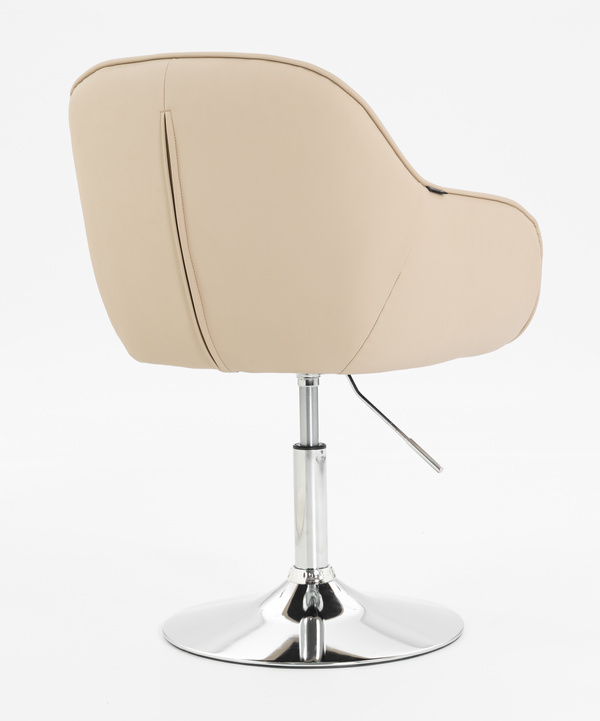 HR2055N Scaun Crem din Piele Ecologica cu Bază Cromata