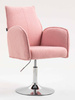 HR280N Scaun Roz Pudra Boucle cu Bază Cromata