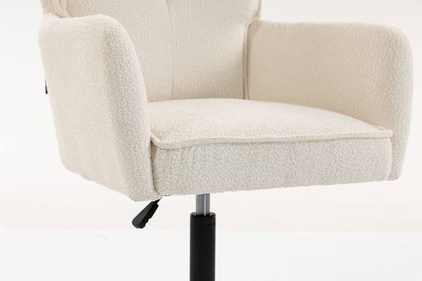 HR250K Scaun Crem Boucle Bază Neagră